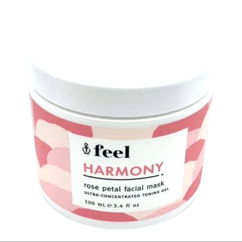 Feel “Harmony” rose petal toning gel face mask.
